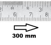 HORIZONTAL FLEXIBLE RULE CLASS II LEFT TO RIGHT 300 MM SECTION 30x1 MM<BR>REF : RGH96-G2300E1I0
